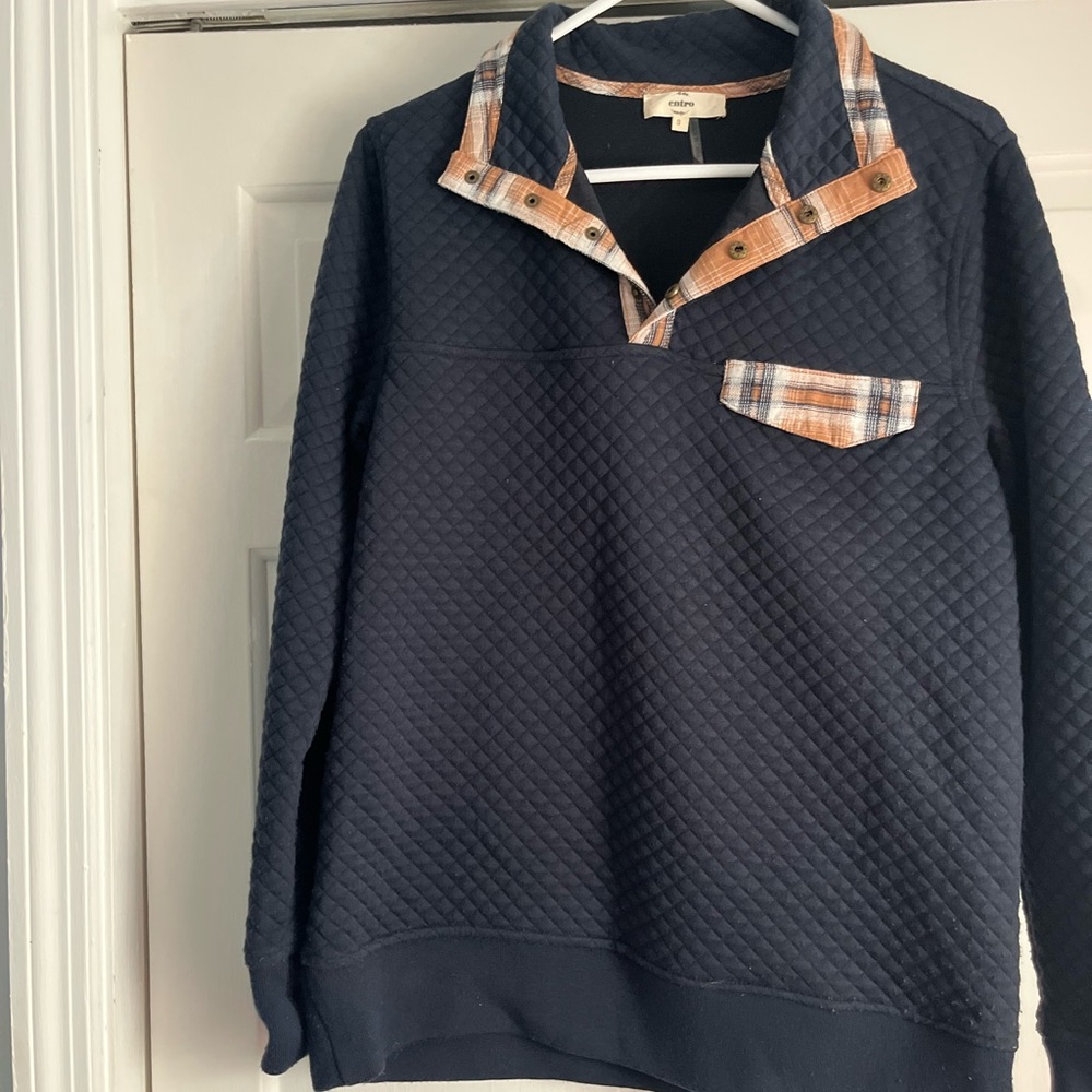 Entro Quilted Fleece with Plaid Detail Size Small